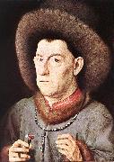 EYCK, Jan van Portrait of a Man with Carnation re oil